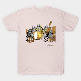 B kliban cat band  guitar T-Shirt